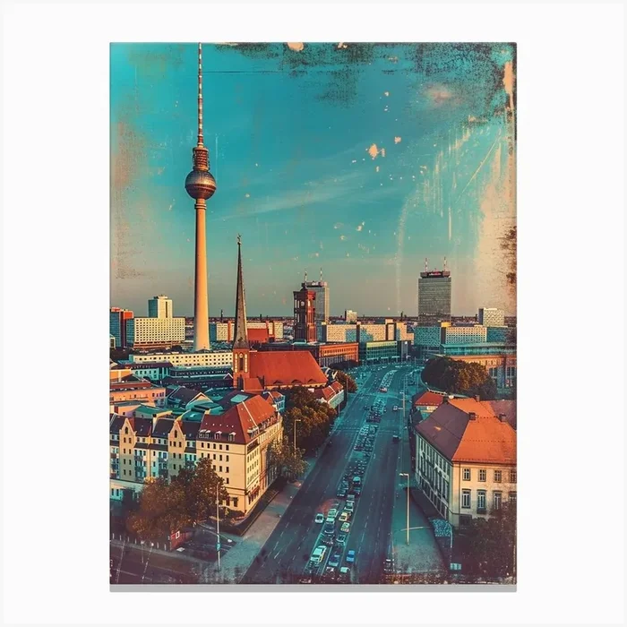 Berlin Polaroid Inspired 1 Canvas Print by Bubblegum Kitsch