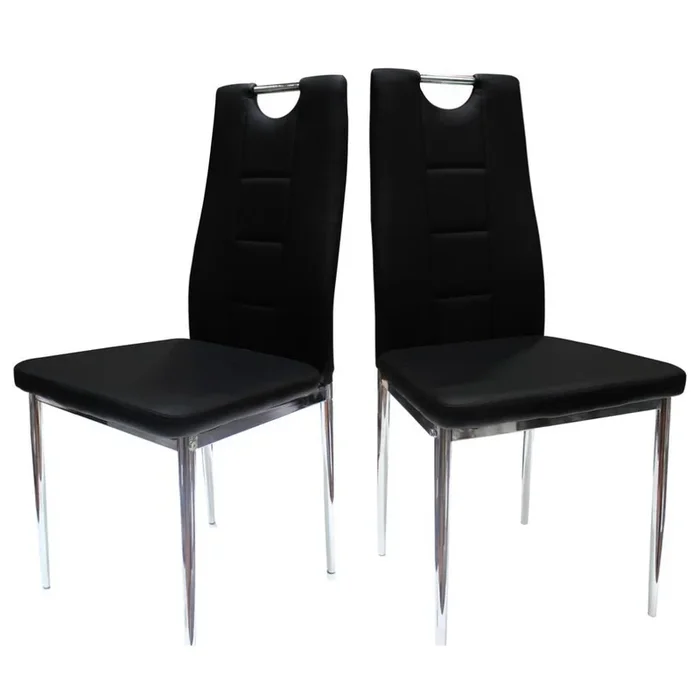 Best Master Furniture Best Master Beverly Faux Leather Upholstered Side Chair – Black (Set Of 2)