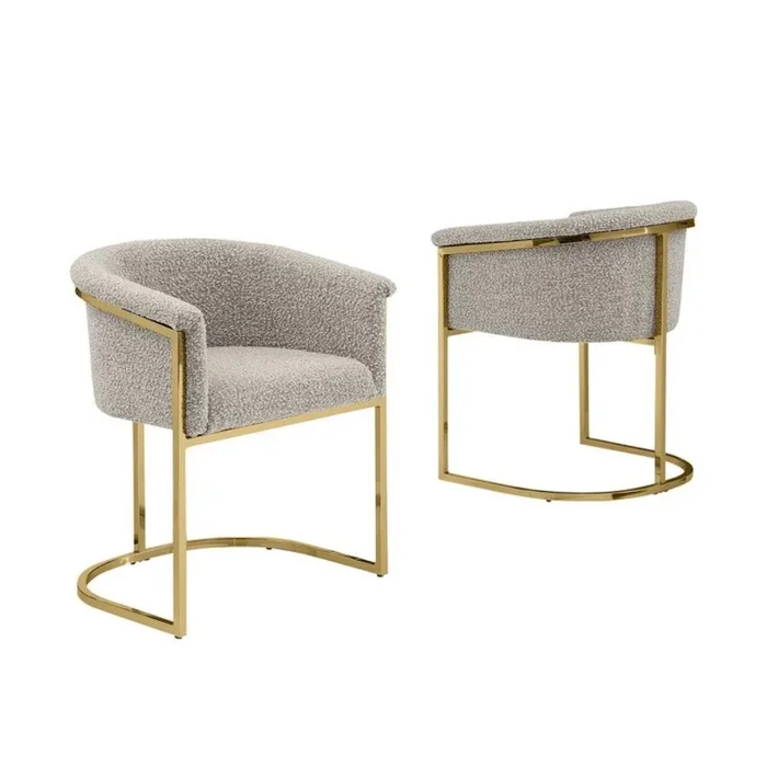 Best Quality teddy Boucle in gray side chair – Set of 2