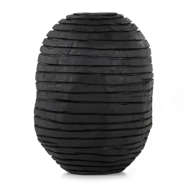 Beto Banded Vase – Carbonized Black – 228607001
