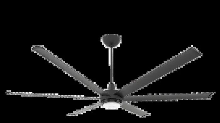 Big Ass Fans es6 84″ Ceiling Fan in Black, 20″ Downrod, Downlight and Uplight, Indoor Only