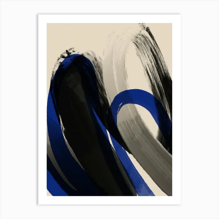 Black and Blue No 1 Art Print by Treechild