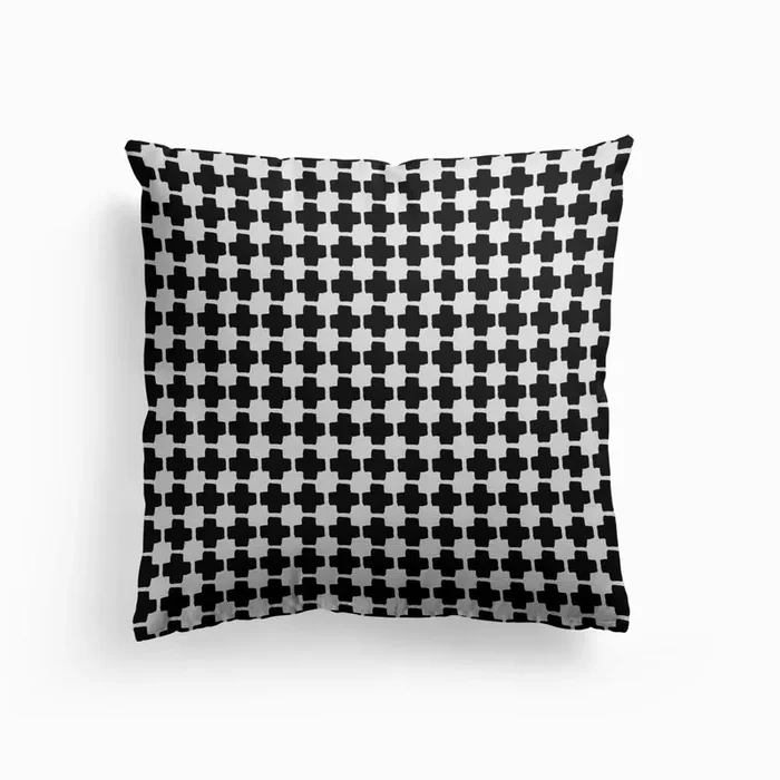 Black And White Abstract Iii Cushion by Orara Studio