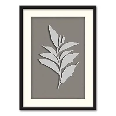 Black Paper Framed Canvas Wall Art for Living Room, Bedroom Abstract Black Leaves Canvas Prints for Home Decoration Ready to Hanging – 23×31 inches