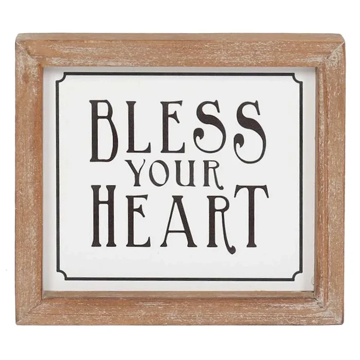 Bless Your Heart Wooden Wall Decor, 7×6
