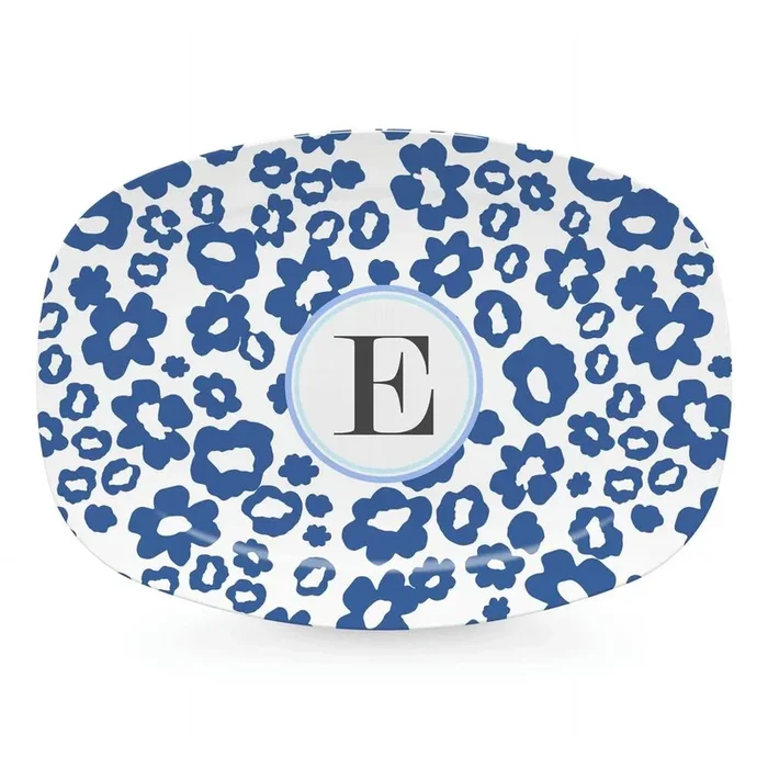Blue Flower Power Platter – E by Mariposa