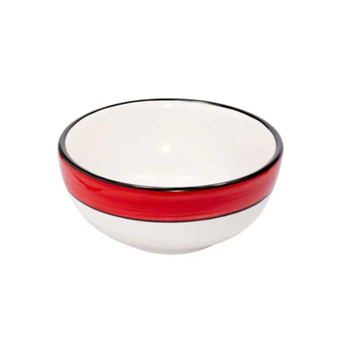 Bowl Set – Set of 4 – White & Red | Spree Pattern