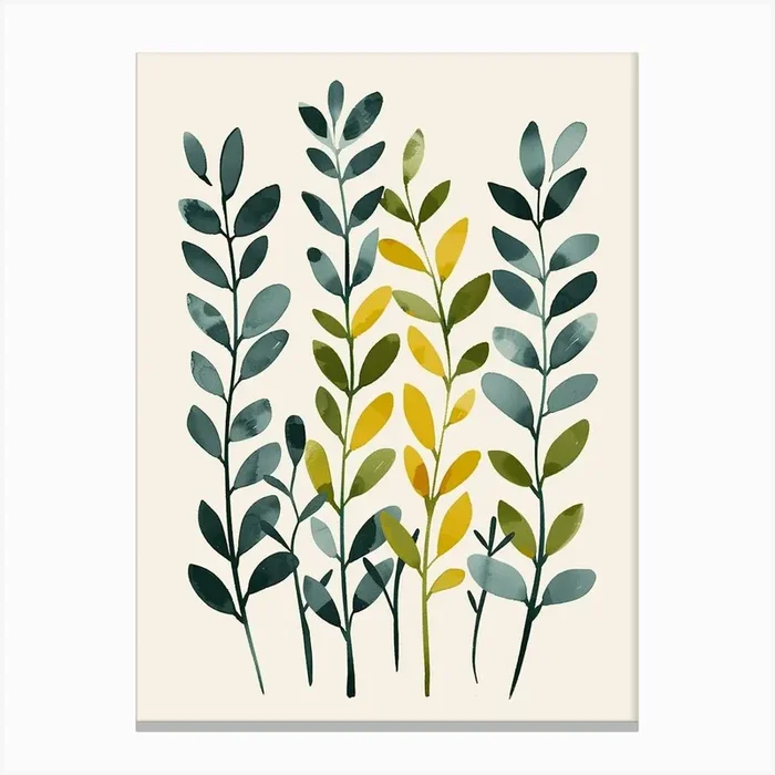 Boxwood Tree Flat Illustration 3 Canvas Print by Bough And Bloom Artistry