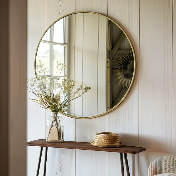 Brass Framed Round Mirror – Decor Steals