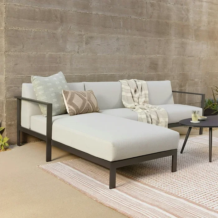 Burkel 105″ Outdoor Left Sectional – Cloudy Gray