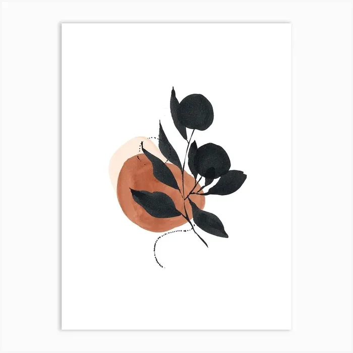 Calligraphy Plant Watercolor Art Print by Indio Page