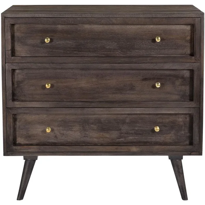 Cambridge Parkview Mango Wood 3-Drw Chest, Wood Front Drawers, 33.5Wx18Dx31.5H
