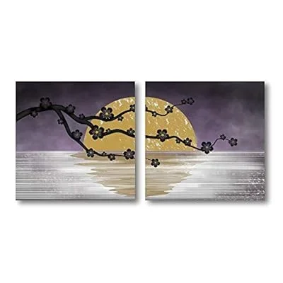 Canvas Wall Art Abstract Beautiful Flowers Plum Blossoms Painting Artwork for Home Prints Framed – 24