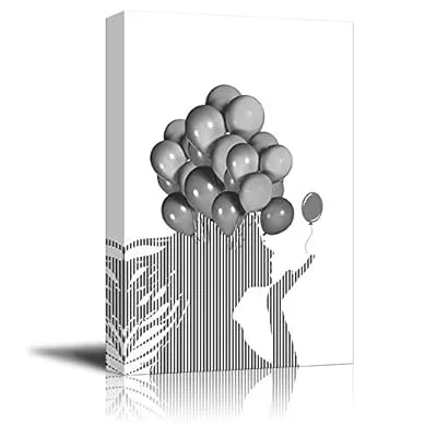 Canvas Wall Art Black and White Abstract Pictures Home Wall Decorations for Bedroom Living Room Paintings Canvas Prints Framed – 12×18 inches