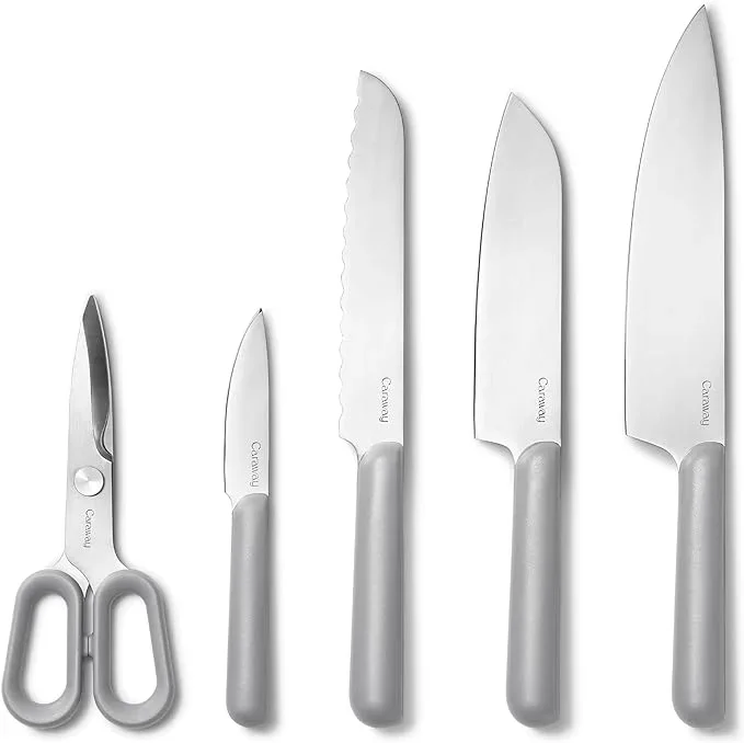 Caraway German Stainless Steel Knife Set in Gray