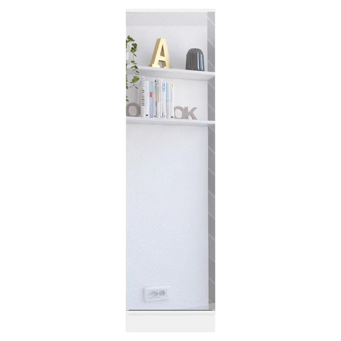 Cassidy Rectangle Tall Shoe Cabinet With Mirror