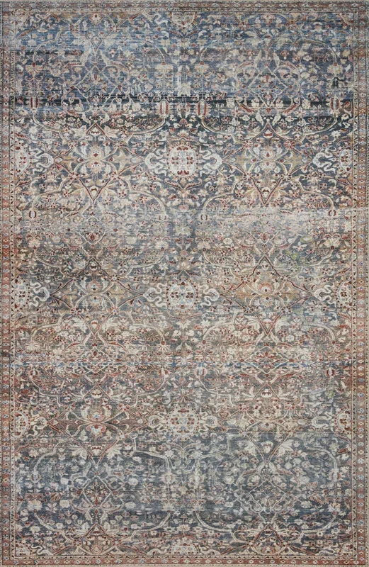 Chris Loves Julia x Loloi Rug in Denim, Spice – 2’3″ x 3’9″