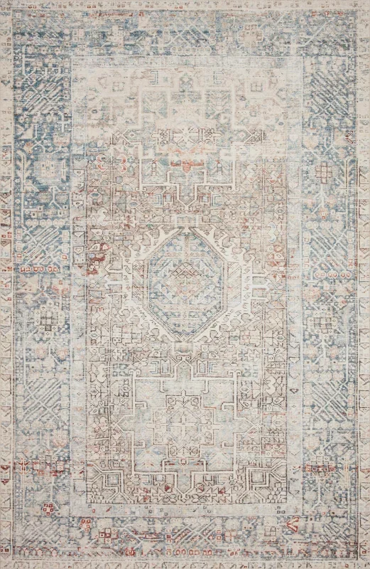 Chris Loves Julia x Loloi Rug in Natural, Ocean – 8’6″ x 11’6″