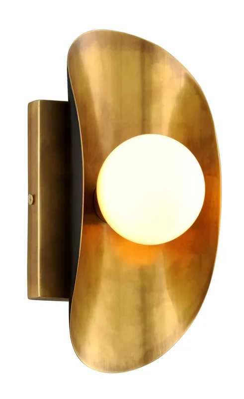 Corbett Lighting – 271-11-VB/BBR – One Light Wall Sconce – Hopper – Vintage Brass Bronze Accents