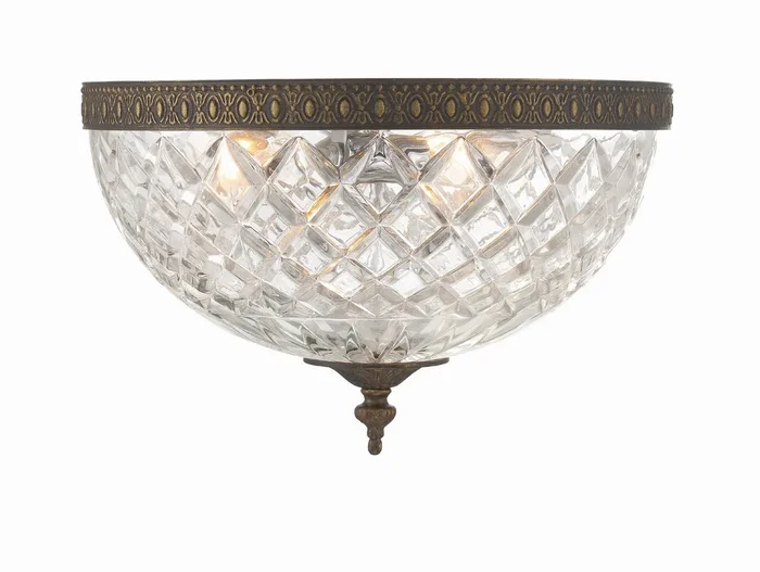 Crystorama – 117-12-EB – Three Light Flush Mount – Ceiling Mount – English Bronze – 11712EB
