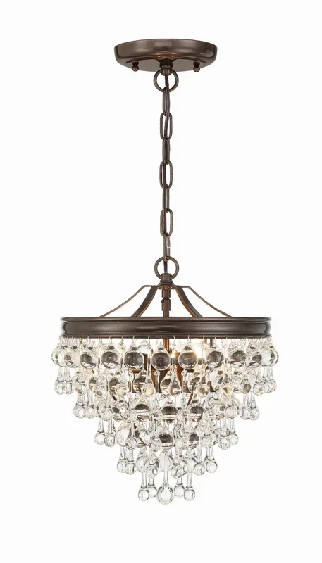 Crystorama – 130-VZ – Three Light Mini Chandelier – Calypso – Vibrant Bronze – 130VZ