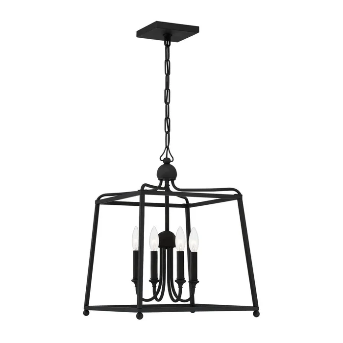 Crystorama – 2245-BF_NOSHADE – Four Light Chandelier – Sylvan – Black Forged – 2245BFNOSHADE