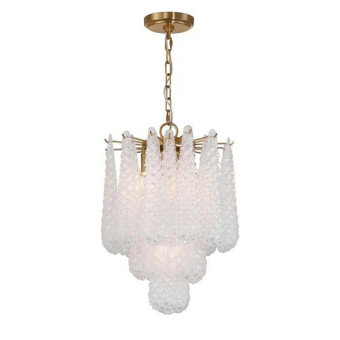 Crystorama – OLL-6004-AG-CL – Four Light Pendant – Ollie – Aged Brass – OLL6004AGCL