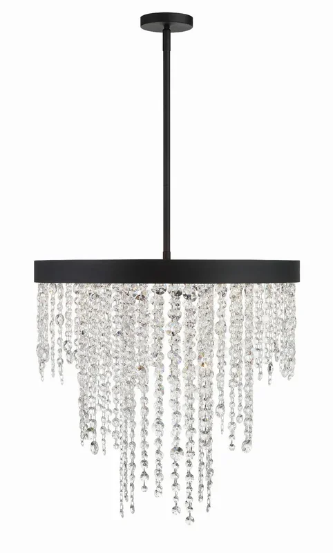 Crystorama – WIN-616-BF-CL-MWP – Six Light Chandelier – Winham – Black Forged – WIN616BFCLMWP