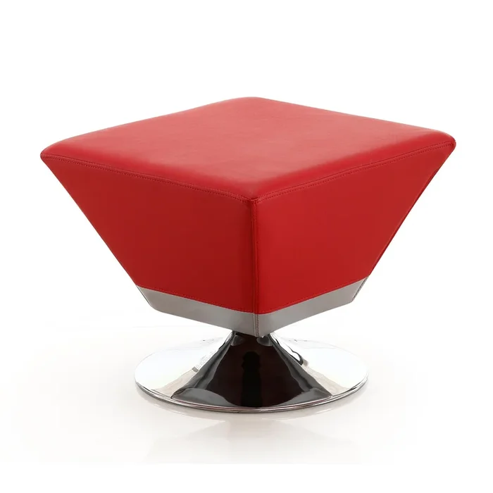 Diamond Red Swivel Ottoman