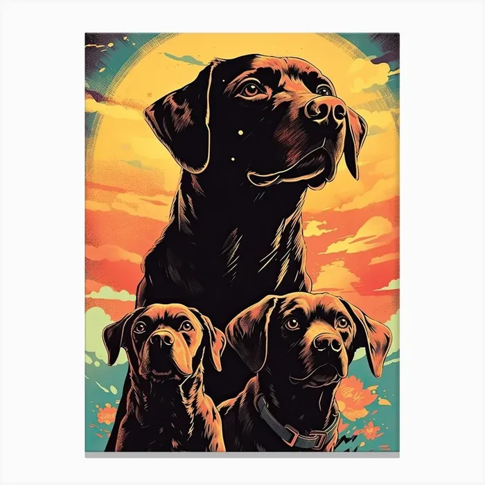 Dog Poster Kitsch 2 Canvas Print by Bubblegum Kitsch