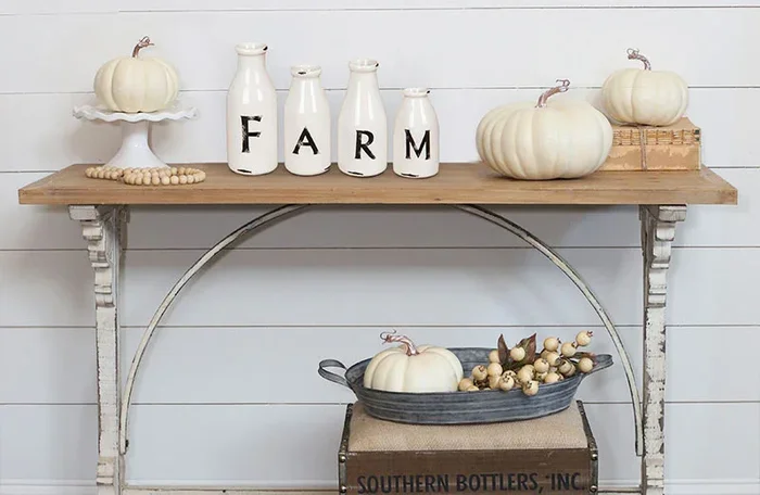 Dolomite “Farm” Milk Bottles – Vintage Milk Bottles – Decor Steals