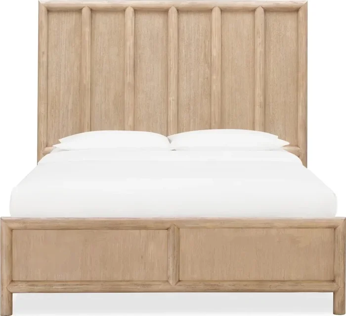 Dorsey Queen-size Wooden Panel Bed in Granola
