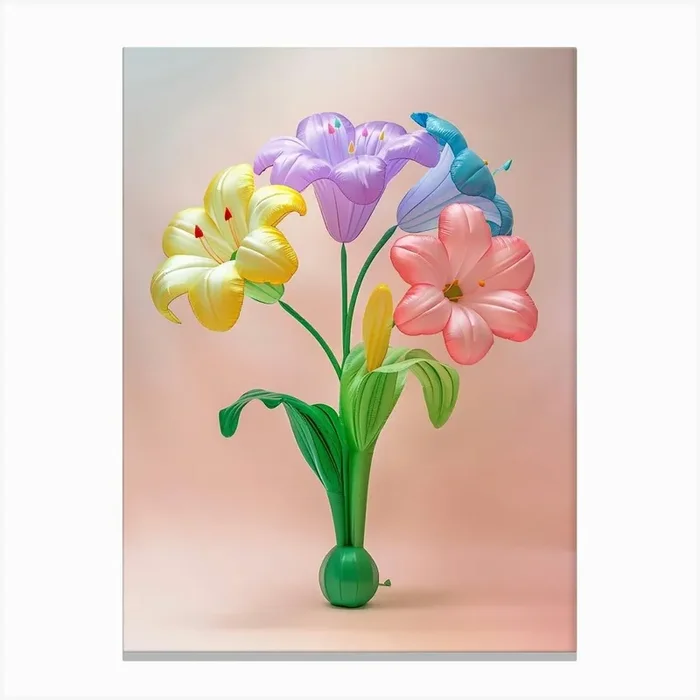 Dreamy Inflatable Flowers Lily 3 Canvas Print by Botanic Studio