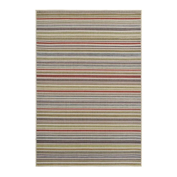 (E531) Magic Multicolor Striped Outdoor Accent Rug, 2×4