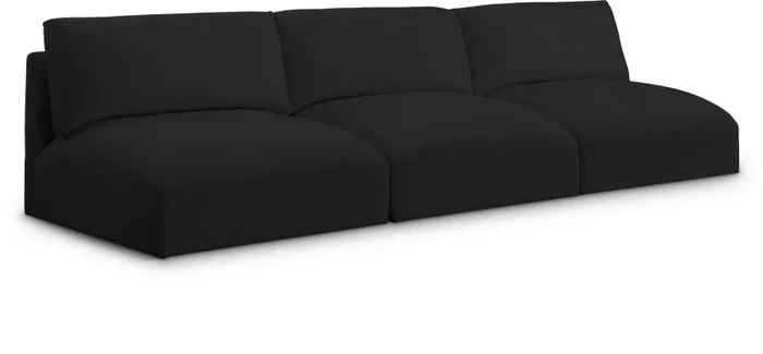 Ease 114 ” Fabric Upholstered 3pc. Armless Modular Sofa
