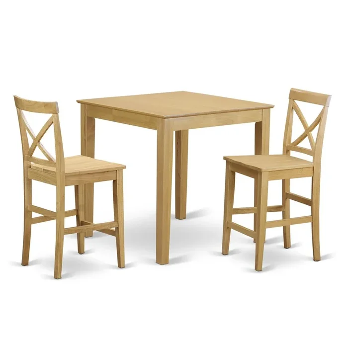 East West Furniture 3 PC Counter height Table-pub Table and 2 counter height Chairs