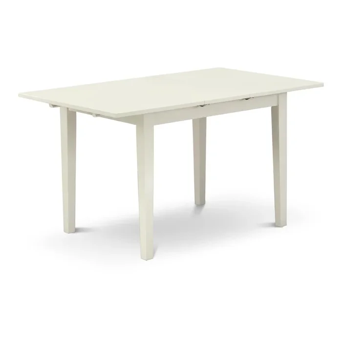 East West Furniture East-West Furniture NFVE5-WHI-15 – A wooden dining table set of 4 amazing parson dining chairs with Linen Fabric Baby Blue color and a wonderful wood kitchen table with Linen White color