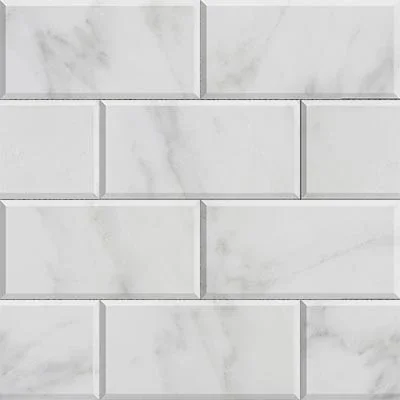 Eastern White Polished Marble Tile 3 “X6 ” Big Beveled