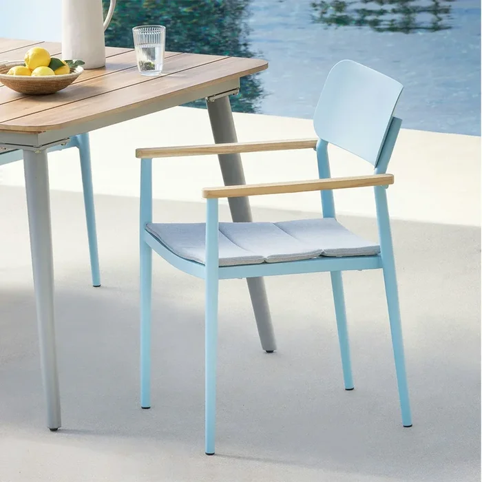 Elan Outdoor Stackable Dining Chair – Turquoise