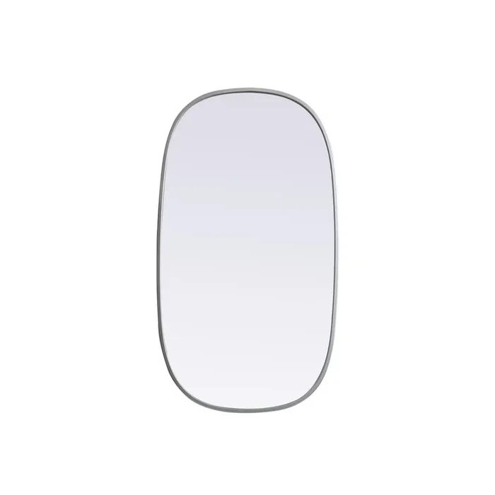 Elegant Decor Metal Frame Oval Mirror 20×36 Inch in Silver