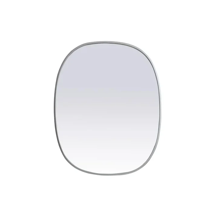 Elegant Decor Metal Frame Oval Mirror 24×30 Inch in Silver