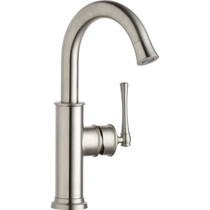 Elkay Explore Single Hole Bar Faucet with Forward Only Lever Handle Lustrous Steel LKEC2012LS