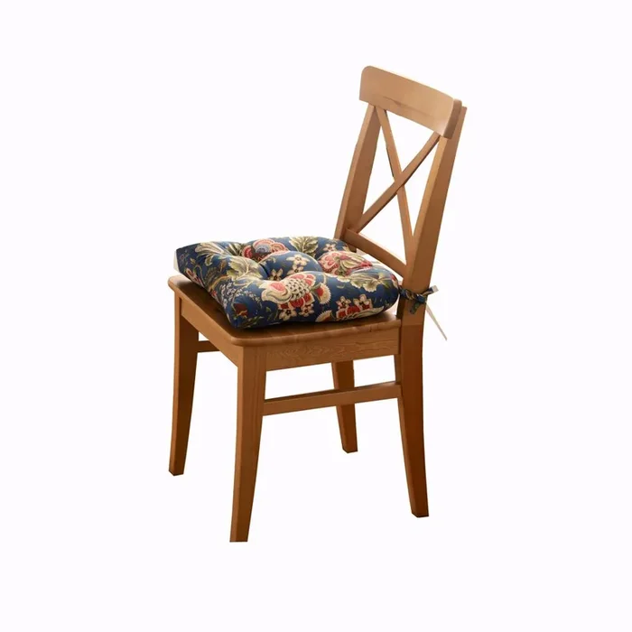 Ellis Cirtain Regency Jacobean Floral Soft Reversible Chair Polyester Fill Cushions Pad 15″x14″ Grey