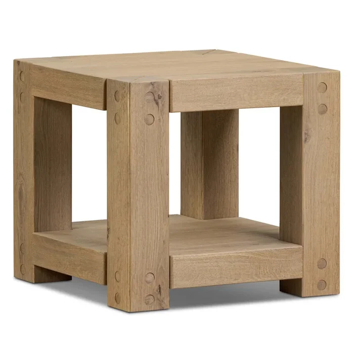 Emmer End Table, Aged Smoked Oak by Four Hands