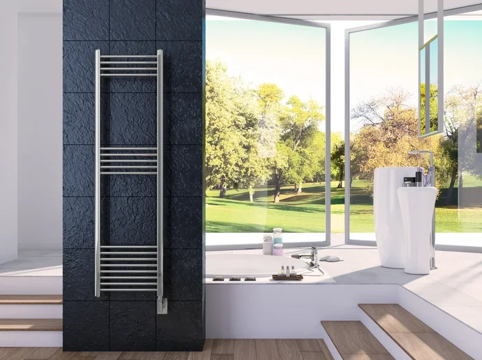 Eos Wall Mounted Electric Towel Warmer in Gun Metal