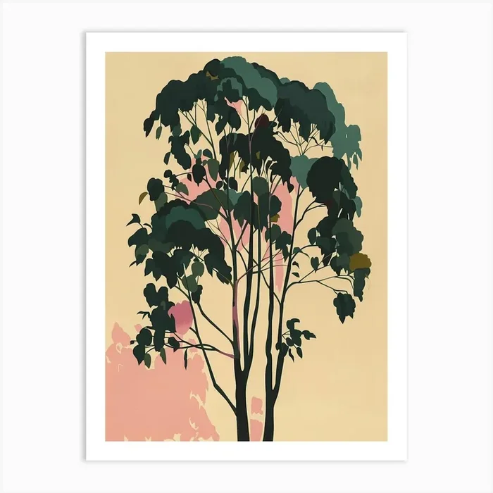 Eucalyptus Tree Colourful Illustration 1 Art Print by Bough And Bloom Artistry