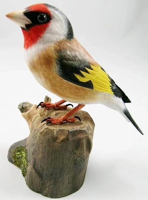 European Goldfinch – Hand Carved Wooden Bird
