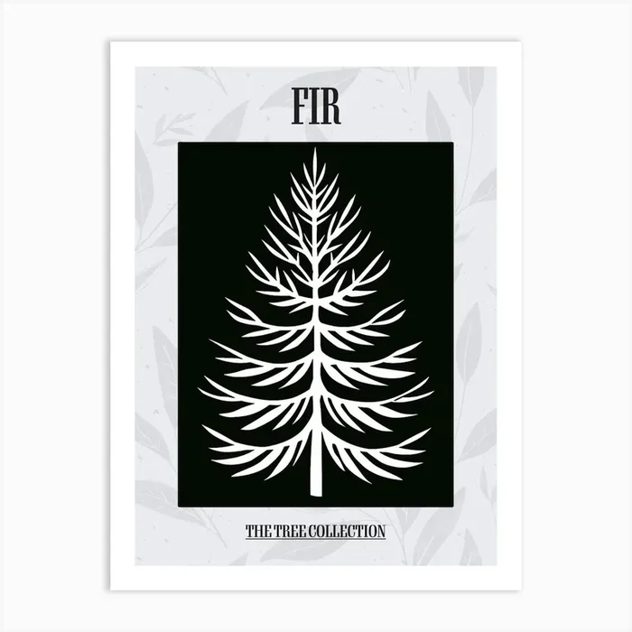 Fir Tree Simple Geometric Nature Stencil 1 Poster Art Print by Bough And Bloom Artistry