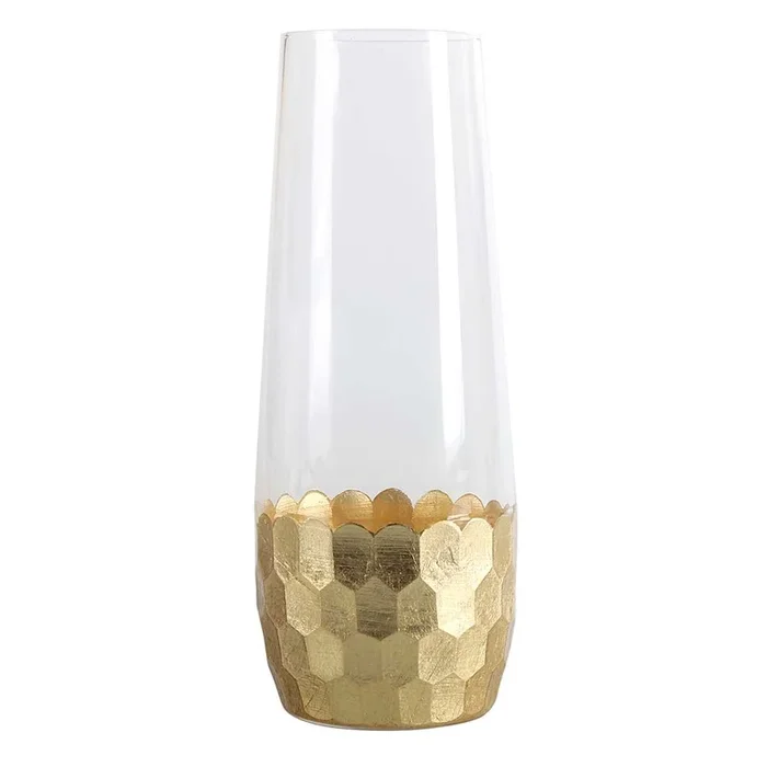 Found & Fable Glass Tumbler with Hammered Gold Base