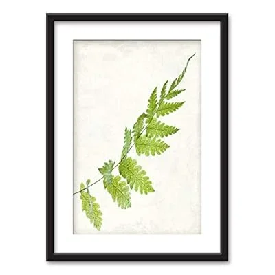 Framed Wall Art – Green Leaf – Black Picture Frames White Matting – 23×31 inches